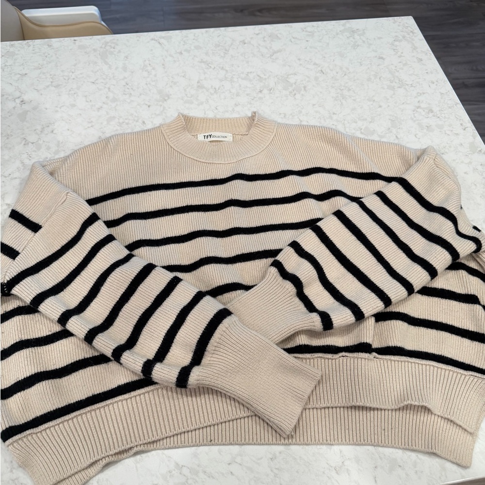 Striped Beige and Black Sweater